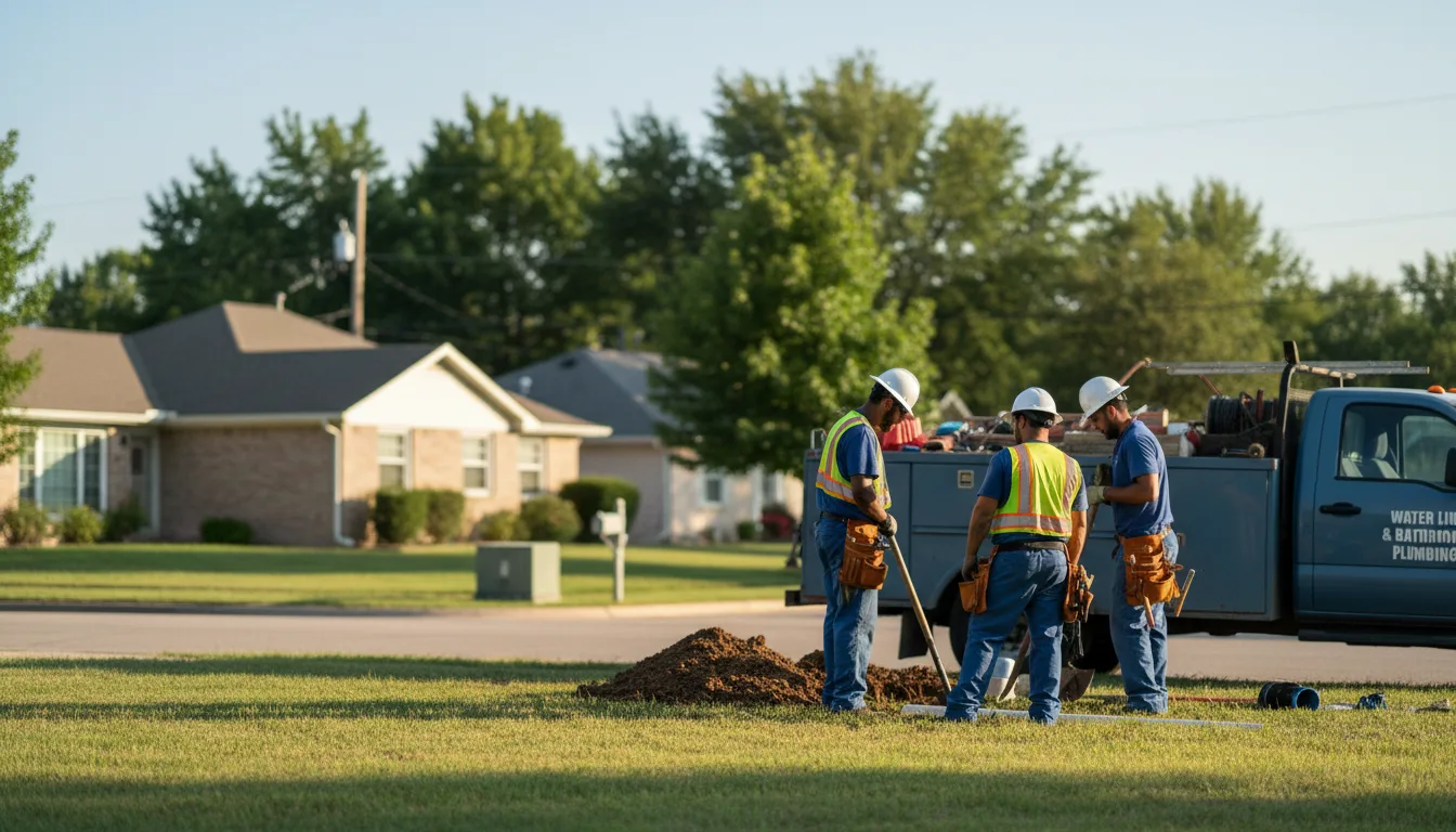 Residential water line and bathroom plumbing service in Littlefield, TX